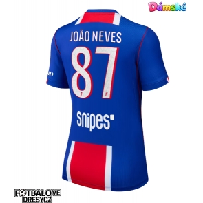 Paris Saint-Germain Joao Neves #87 Dámské Domácí Dres 2026-27 Krátký Rukáv